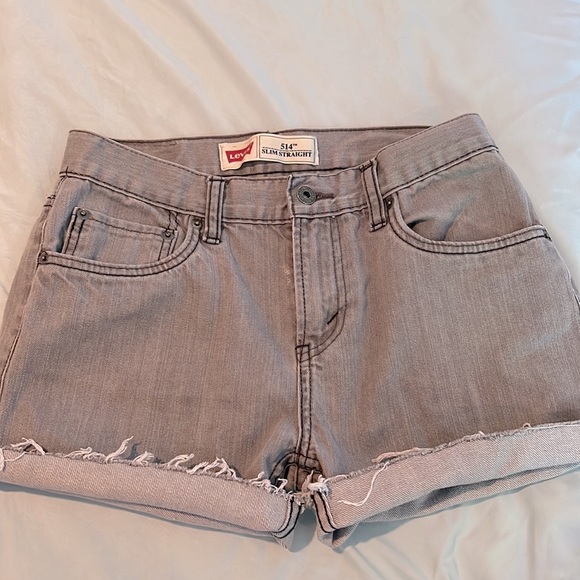 LEVI’S 514 Gray Jean Shorts Cut Offs Denim - Picture 3 of 7